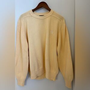 Lands' End Classic VTG Men's Cream Crewneck Sweater Size: L  90s Logo